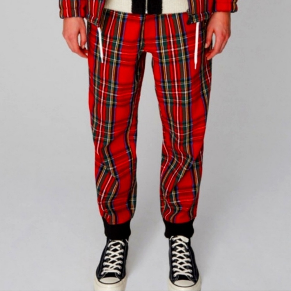 NWT Unisex Wesc Tartan Zip Jogger